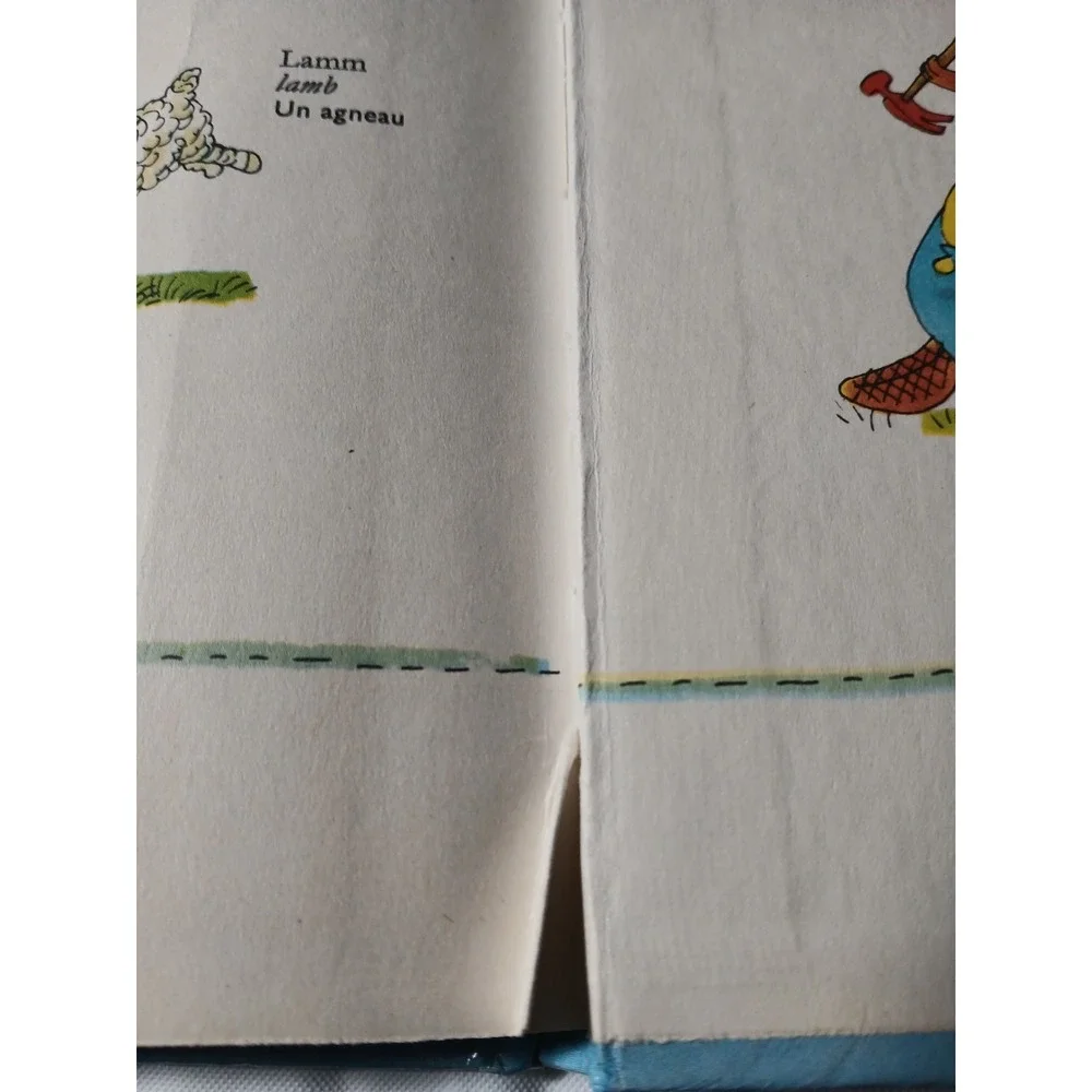 1975 RICHARD SCARRY DICTIONARY (English,‎ German,French) Worterbuch Vtg Rare